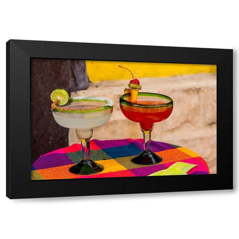 Local drinks on table Tlaquepaque-near Guadalajara-Jalisco-Mexico Black Modern Wood Framed Art Print with Double Matting by DeFreitas, Michael