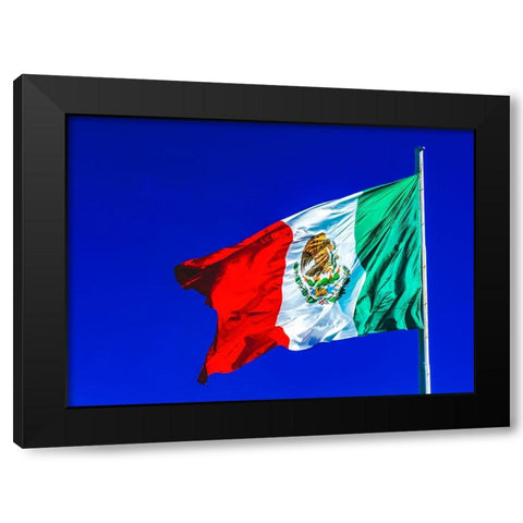 Colorful Mexican flag-San Jose del Cabo-Mexico Black Modern Wood Framed Art Print by Perry, William
