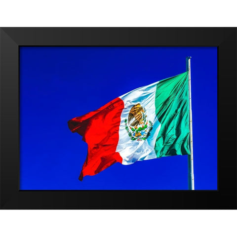 Colorful Mexican flag-San Jose del Cabo-Mexico Black Modern Wood Framed Art Print by Perry, William