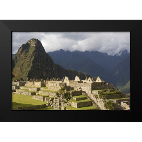 Peru, Close-up of Machu Picchu Black Modern Wood Framed Art Print by Kirkland, Dennis
