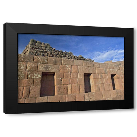 Peru, Pisac, Inca ruins Black Modern Wood Framed Art Print with Double Matting by Kirkland, Dennis