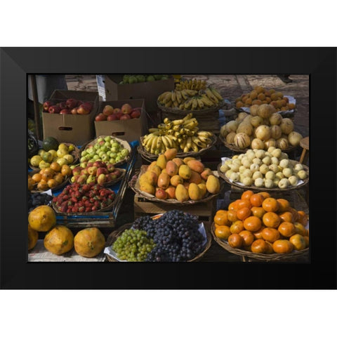 Peru, Pisac, Market produce for sale Black Modern Wood Framed Art Print by Kirkland, Dennis