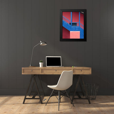 Peru, near Cusco Architectural detail of stairs Black Modern Wood Framed Art Print by Zuckerman, Jim