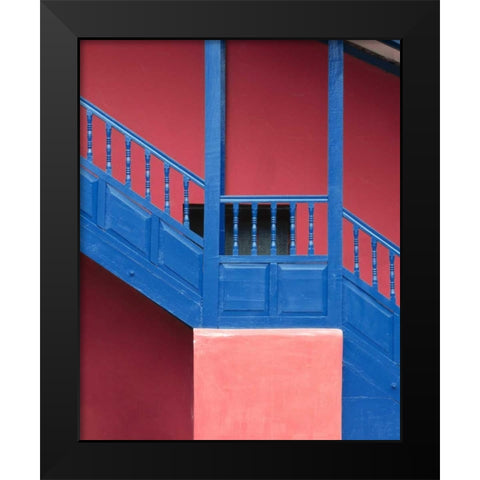 Peru, near Cusco Architectural detail of stairs Black Modern Wood Framed Art Print by Zuckerman, Jim