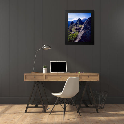 Peru, Andes Mountains Ruins of Machu Picchu Black Modern Wood Framed Art Print by Zuckerman, Jim