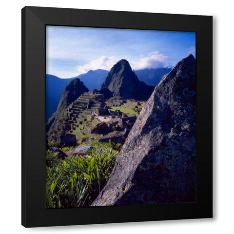 Peru, Andes Mountains Ruins of Machu Picchu Black Modern Wood Framed Art Print by Zuckerman, Jim