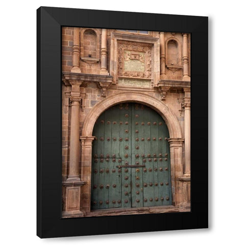 Peru, Cuzco The door of a Jesuit church Black Modern Wood Framed Art Print with Double Matting by Kaveney, Wendy