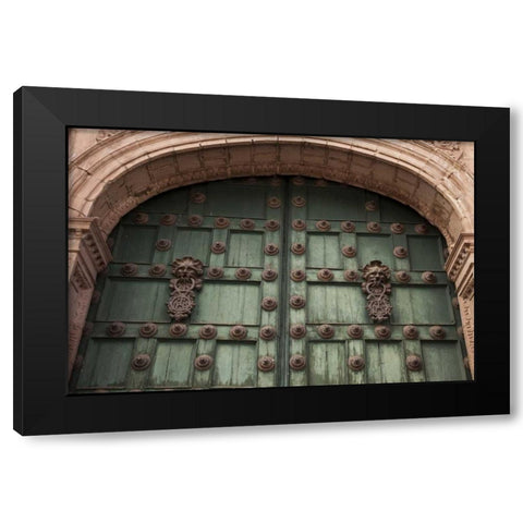 Peru, Cuzco The door of a Jesuit church Black Modern Wood Framed Art Print by Kaveney, Wendy