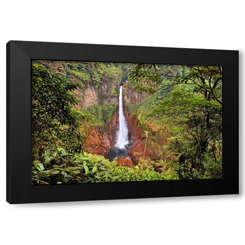 Catarata Del Toro Waterfall-in the mountains of Bajos del Toro Amarillo-Sarchi-Costa Rica Black Modern Wood Framed Art Print with Double Matting by Jones, Adam