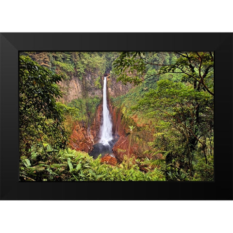 Catarata Del Toro Waterfall-in the mountains of Bajos del Toro Amarillo-Sarchi-Costa Rica Black Modern Wood Framed Art Print by Jones, Adam