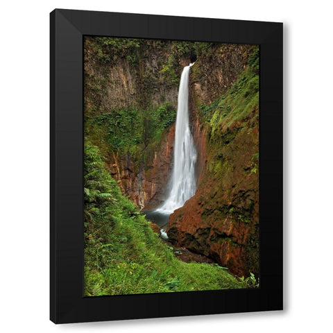 Catarata Del Toro Waterfall-in the mountains of Bajos del Toro Amarillo-Sarchi-Costa Rica Black Modern Wood Framed Art Print with Double Matting by Jones, Adam