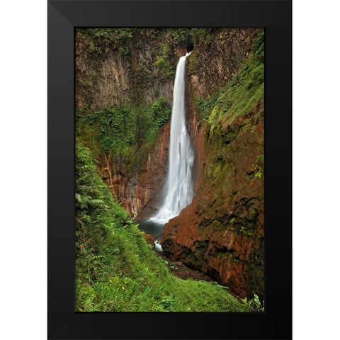 Catarata Del Toro Waterfall-in the mountains of Bajos del Toro Amarillo-Sarchi-Costa Rica Black Modern Wood Framed Art Print by Jones, Adam
