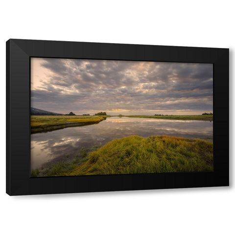 Sunrise on slough of Silver Salmon Creek-Lake Clark National Park and Preserve-Alaska Black Modern Wood Framed Art Print with Double Matting by Jones, Adam