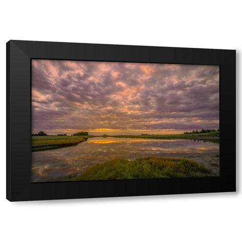 Sunrise on slough of Silver Salmon Creek-Lake Clark National Park and Preserve-Alaska Black Modern Wood Framed Art Print with Double Matting by Jones, Adam