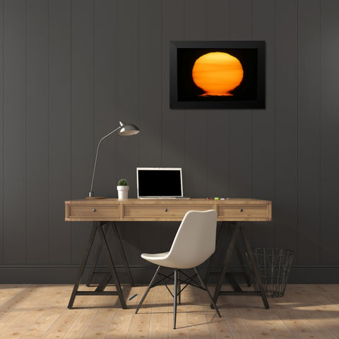 AK, Homer Sun at sunset distorted Black Modern Wood Framed Art Print by Morris, Arthur