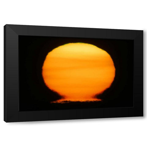 AK, Homer Sun at sunset distorted Black Modern Wood Framed Art Print with Double Matting by Morris, Arthur