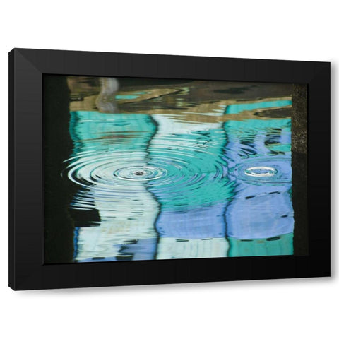 AK, Petersburg Reflections of harbor buildings Black Modern Wood Framed Art Print with Double Matting by Rotenberg, Nancy