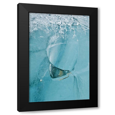 AK, Inside Passage Pattern in ice on glacier Black Modern Wood Framed Art Print by Rotenberg, Nancy
