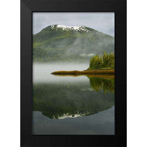 Alaska, Inside Passage Foggy forest and Mountain Black Modern Wood Framed Art Print by Rotenberg, Nancy