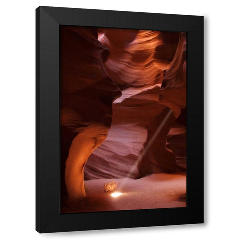 AZ, Page Sunbeam shining into Antelope canyon Black Modern Wood Framed Art Print with Double Matting by Kaveney, Wendy