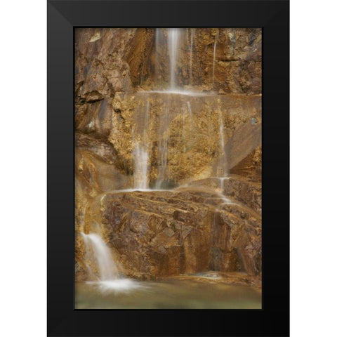 AK Glacial waterfall along Alsek River Black Modern Wood Framed Art Print by Paulson, Don