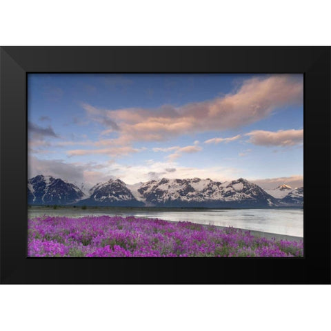 AK, Alsek-Tatshenshini Mountain scenic at sunset Black Modern Wood Framed Art Print by Paulson, Don