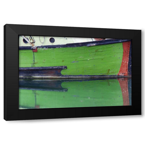 AK, Hoonah Fishing boat reflection in water Black Modern Wood Framed Art Print by Paulson, Don