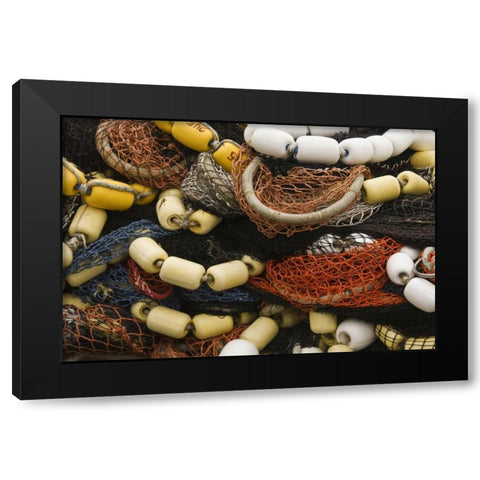 Alaska, Petersburg Fishing nets and floats Black Modern Wood Framed Art Print with Double Matting by Paulson, Don