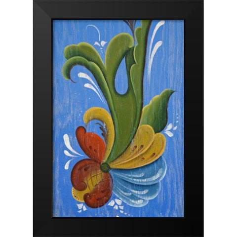 AK, Petersburg Norwegian rosemaling painting Black Modern Wood Framed Art Print by Paulson, Don