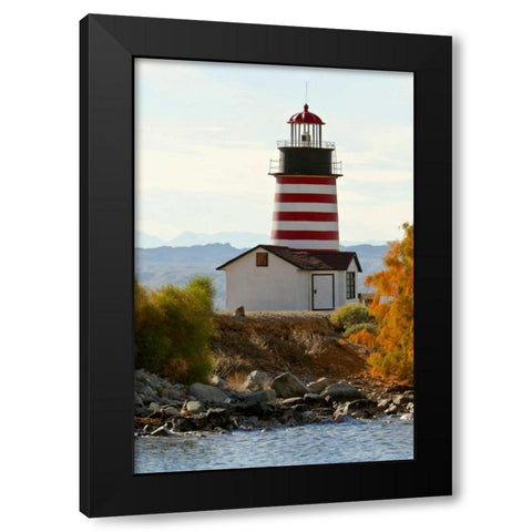 AZ, Lake Havasu City West Quoddy Lighthouse Black Modern Wood Framed Art Print by Lord, Fred