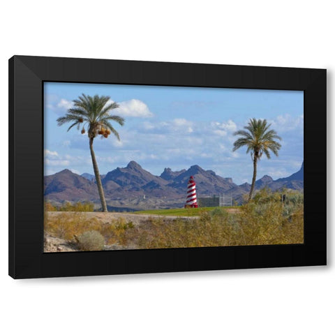AZ, Lake Havasu City Lighthouse by golf course Black Modern Wood Framed Art Print with Double Matting by Lord, Fred