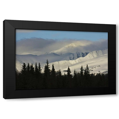 AK, Snowy kenai mountains along Turnagain Pass Black Modern Wood Framed Art Print by Grall, Don