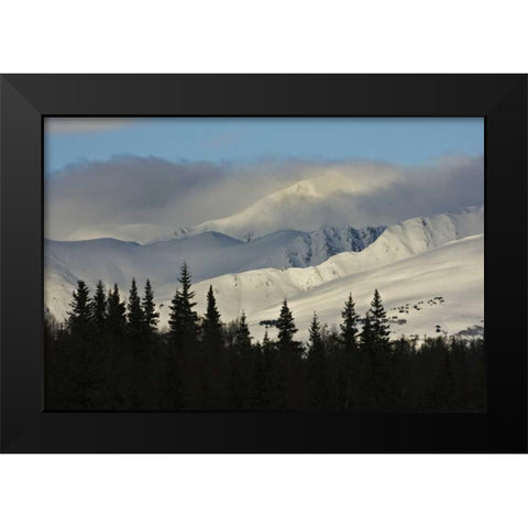 AK, Snowy kenai mountains along Turnagain Pass Black Modern Wood Framed Art Print by Grall, Don
