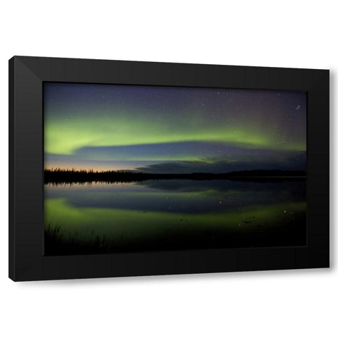 AK, Arctic Circle, Bettles The northern lights Black Modern Wood Framed Art Print with Double Matting by Anon, Josh