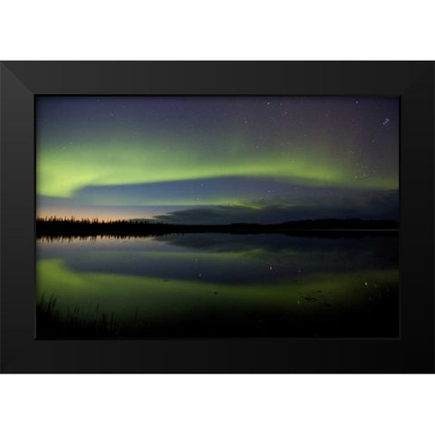 AK, Arctic Circle, Bettles The northern lights Black Modern Wood Framed Art Print by Anon, Josh