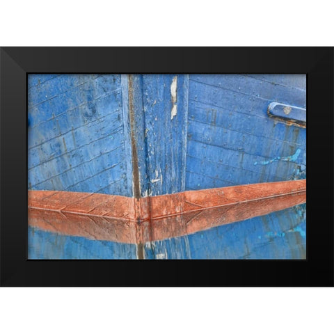 AK, Hoonah Fishing boat bow reflecting in water Black Modern Wood Framed Art Print by Paulson, Don