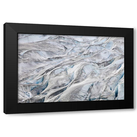 AK, Glacier Bay NP, Reid Glacier Ice patterns Black Modern Wood Framed Art Print by Paulson, Don