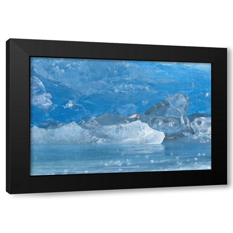 Alaska, Glacier Bay Melting blue on Reid Glacier Black Modern Wood Framed Art Print by Paulson, Don