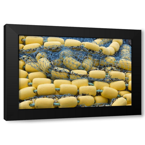 Alaska, Hoonah Commercial fishing net and floats Black Modern Wood Framed Art Print by Paulson, Don