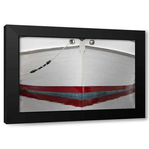 Alaska, Hoonah Bow of a boat reflects in water Black Modern Wood Framed Art Print by Paulson, Don