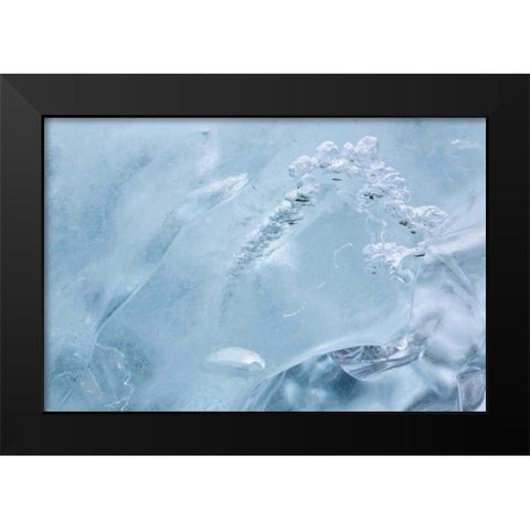AK, Glacier Bay NP, McBride Glacier Ice detail Black Modern Wood Framed Art Print by Paulson, Don