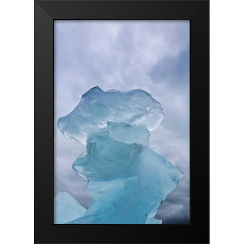 AK, Glacier Bay NP Ice formation and clouds Black Modern Wood Framed Art Print by Paulson, Don