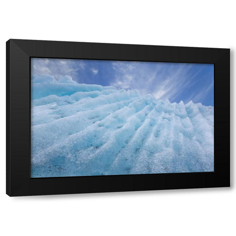 AK, Glacier Bay Ice formation on McBride Glacier Black Modern Wood Framed Art Print by Paulson, Don