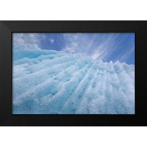 AK, Glacier Bay Ice formation on McBride Glacier Black Modern Wood Framed Art Print by Paulson, Don