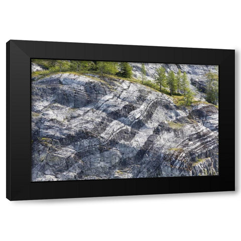 AK, Glacier Bay NP Striated rock on Gloomy Knob Black Modern Wood Framed Art Print with Double Matting by Paulson, Don