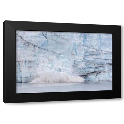 AK, Glacier Bay Calving of the Margerie Glacier Black Modern Wood Framed Art Print by Paulson, Don