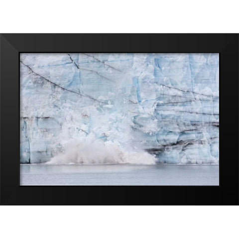AK, Glacier Bay Calving of the Margerie Glacier Black Modern Wood Framed Art Print by Paulson, Don