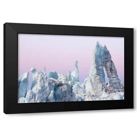 AK, Glacier Bay Margerie Glacier ice formations Black Modern Wood Framed Art Print by Paulson, Don