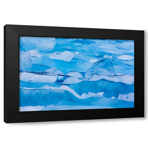 USA, Alaska, Glacier Bay NP Close-up of blue ice Black Modern Wood Framed Art Print by Paulson, Don