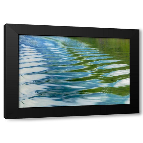 AK, Glacier Bay NP Boat wake in Dundas Bay Black Modern Wood Framed Art Print by Paulson, Don